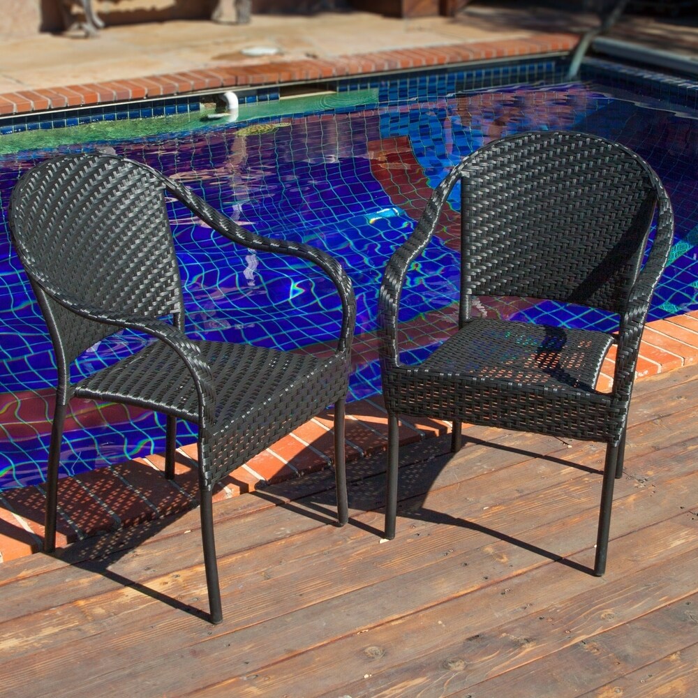 Sunset Outdoor Tight-weave Wicker Chair (Set of 2) by Christopher Knight Home