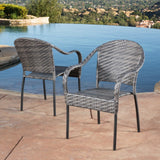 Sunset Outdoor Tight-weave Wicker Chair (Set of 2) by Christopher Knight Home
