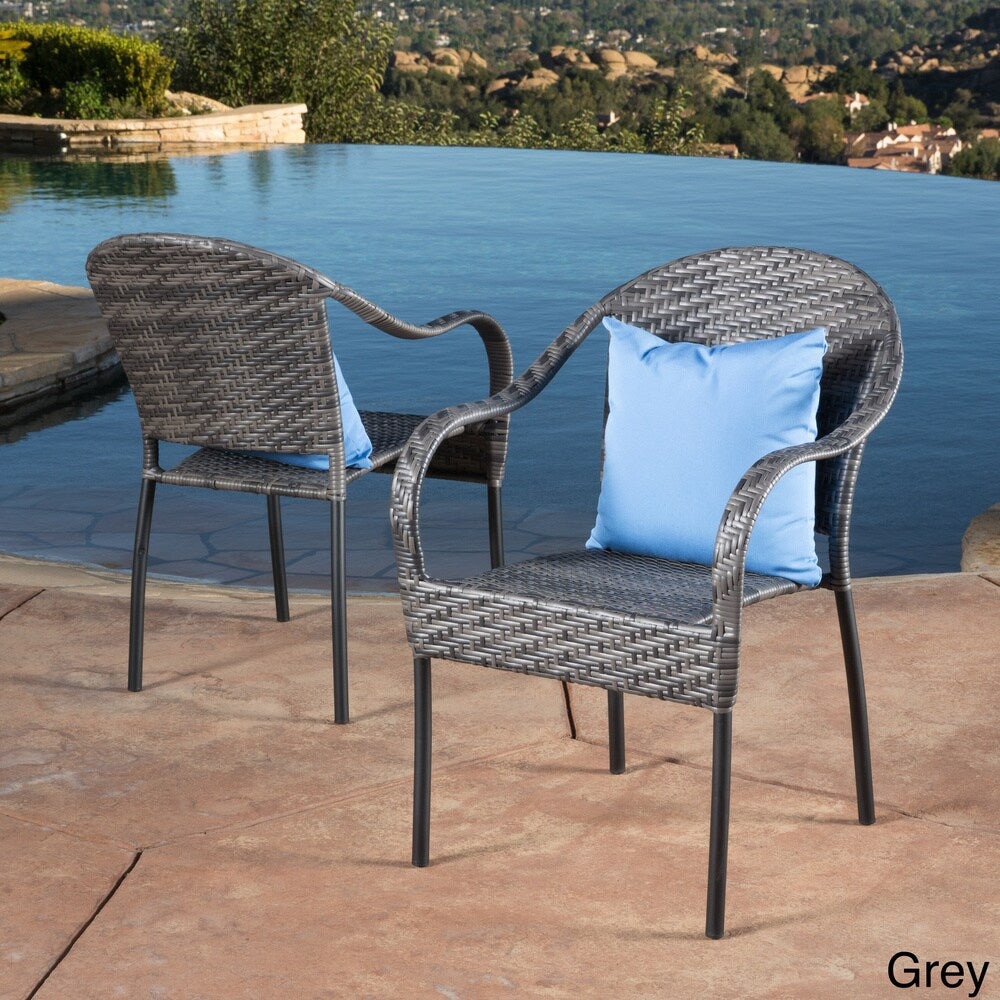 Sunset Outdoor Tight-weave Wicker Chair (Set of 2) by Christopher Knight Home