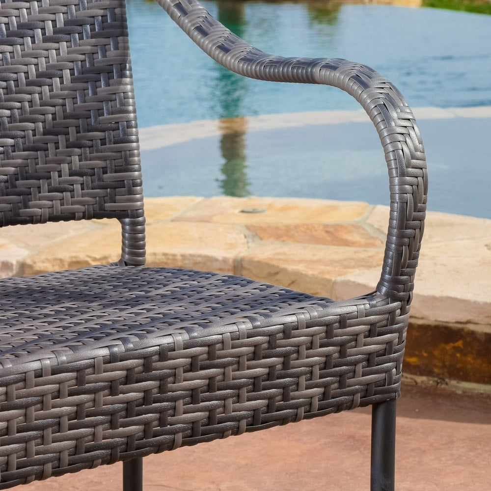 Sunset Outdoor Tight-weave Wicker Chair (Set of 2) by Christopher Knight Home