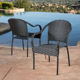 Sunset Outdoor Tight-weave Wicker Chair (Set of 2) by Christopher Knight Home