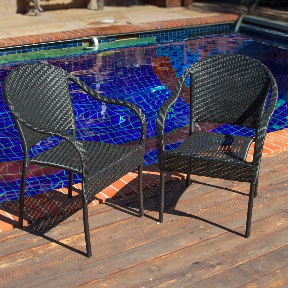 Sunset Outdoor Tight-weave Wicker Chair (Set of 2) by Christopher Knight Home