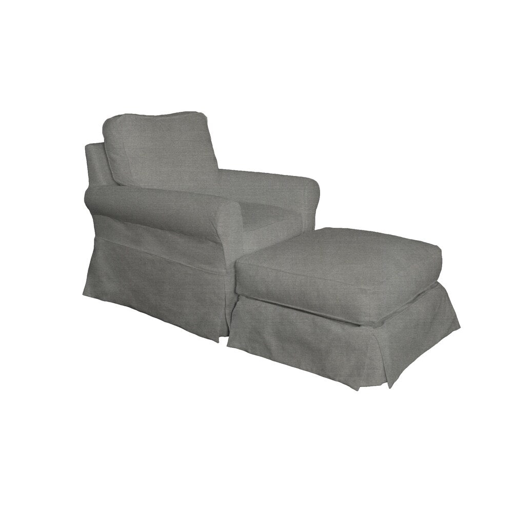Sunset Trading Horizon Box Cushion Chair and Ottoman Slip Cover Set, P