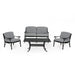 Sunshine Outdoor 4 Seater Aluminum Club Chair Set With Coffee Table and Loveseat by Christopher Knight Home