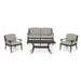 Sunshine Outdoor 4 Seater Aluminum Club Chair Set With Coffee Table and Loveseat by Christopher Knight Home