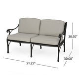 Sunshine Outdoor 4 Seater Aluminum Club Chair Set With Coffee Table and Loveseat by Christopher Knight Home