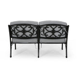 Sunshine Outdoor 4 Seater Aluminum Club Chair Set With Coffee Table and Loveseat by Christopher Knight Home