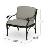 Sunshine Outdoor 4 Seater Aluminum Club Chair Set With Coffee Table and Loveseat by Christopher Knight Home