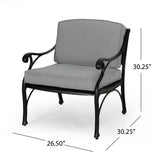 Sunshine Outdoor 4 Seater Aluminum Club Chair Set With Coffee Table and Loveseat by Christopher Knight Home