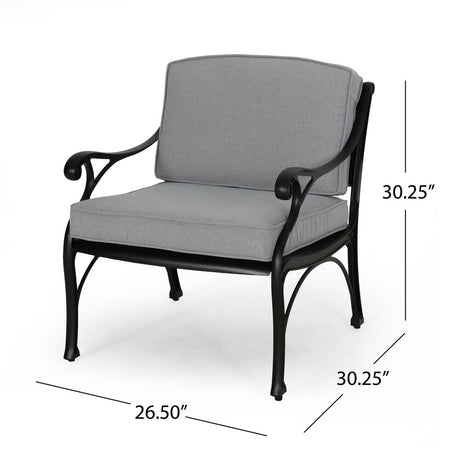 Sunshine Outdoor 4 Seater Aluminum Club Chair Set With Coffee Table and Loveseat by Christopher Knight Home