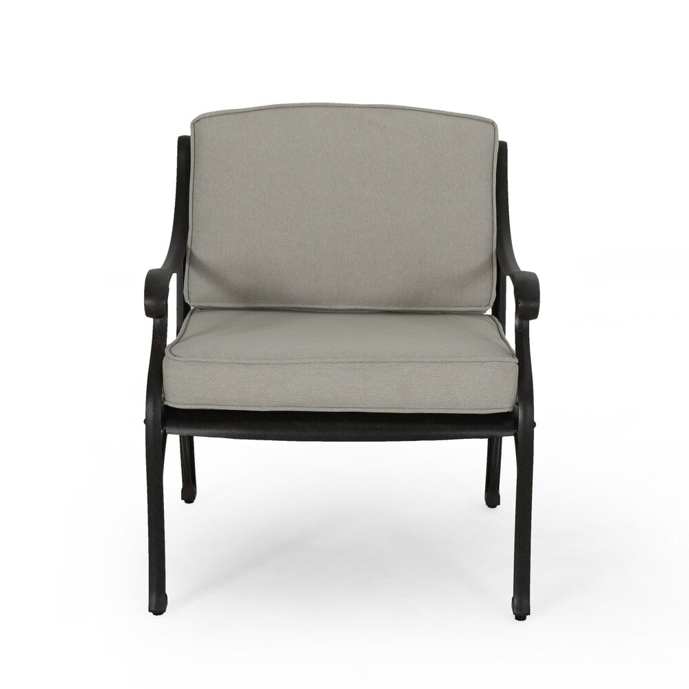 Sunshine Outdoor 4 Seater Aluminum Club Chair Set With Coffee Table and Loveseat by Christopher Knight Home