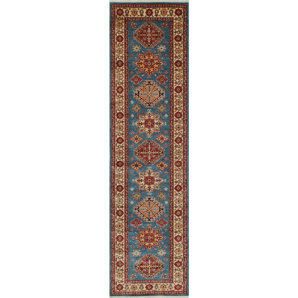 Super Kazak Parsa Blue Wool Area Rug