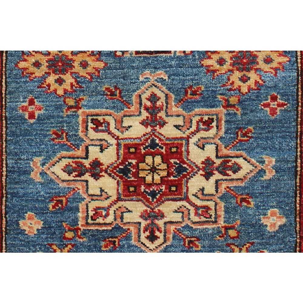 Super Kazak Parsa Blue Wool Area Rug