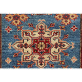 Super Kazak Parsa Blue Wool Area Rug