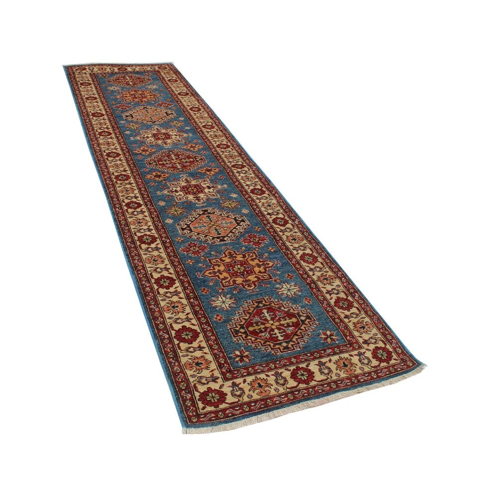 Super Kazak Parsa Blue Wool Area Rug