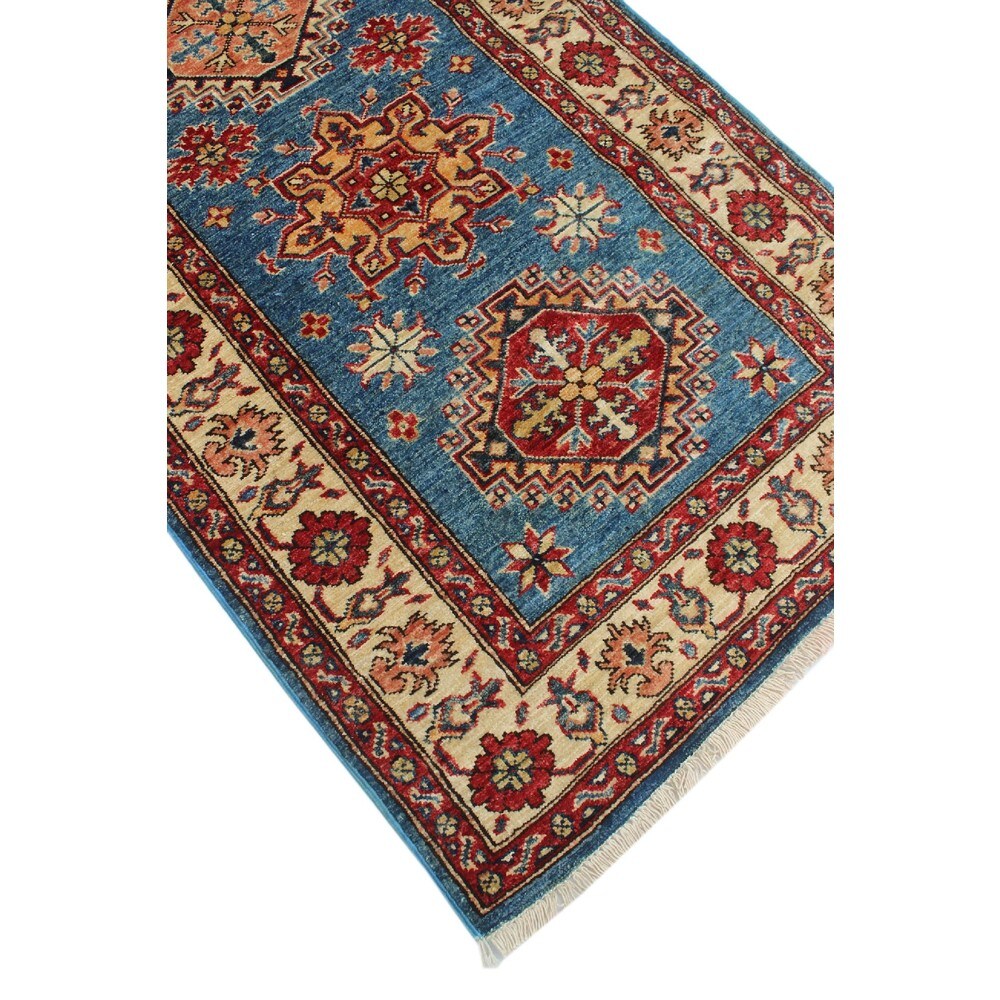 Super Kazak Parsa Blue Wool Area Rug