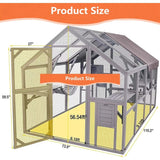Super Large Cat Run House Outdoor,Luxury Cat Cage,Multiple Zones for Pets' Walking
