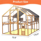 Super Large Cat Run House Outdoor,Luxury Cat Cage,Multiple Zones for Pets' Walking