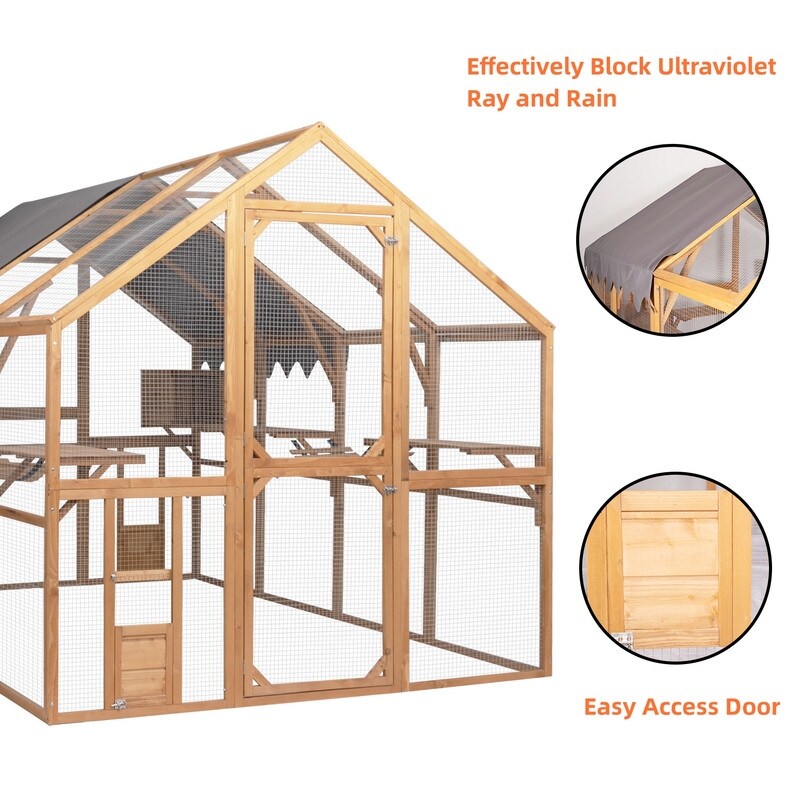 Super Large Cat Run House Outdoor,Luxury Cat Cage,Multiple Zones for Pets' Walking