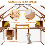Super Large Cat Run House Outdoor,Luxury Cat Cage,Multiple Zones for Pets' Walking