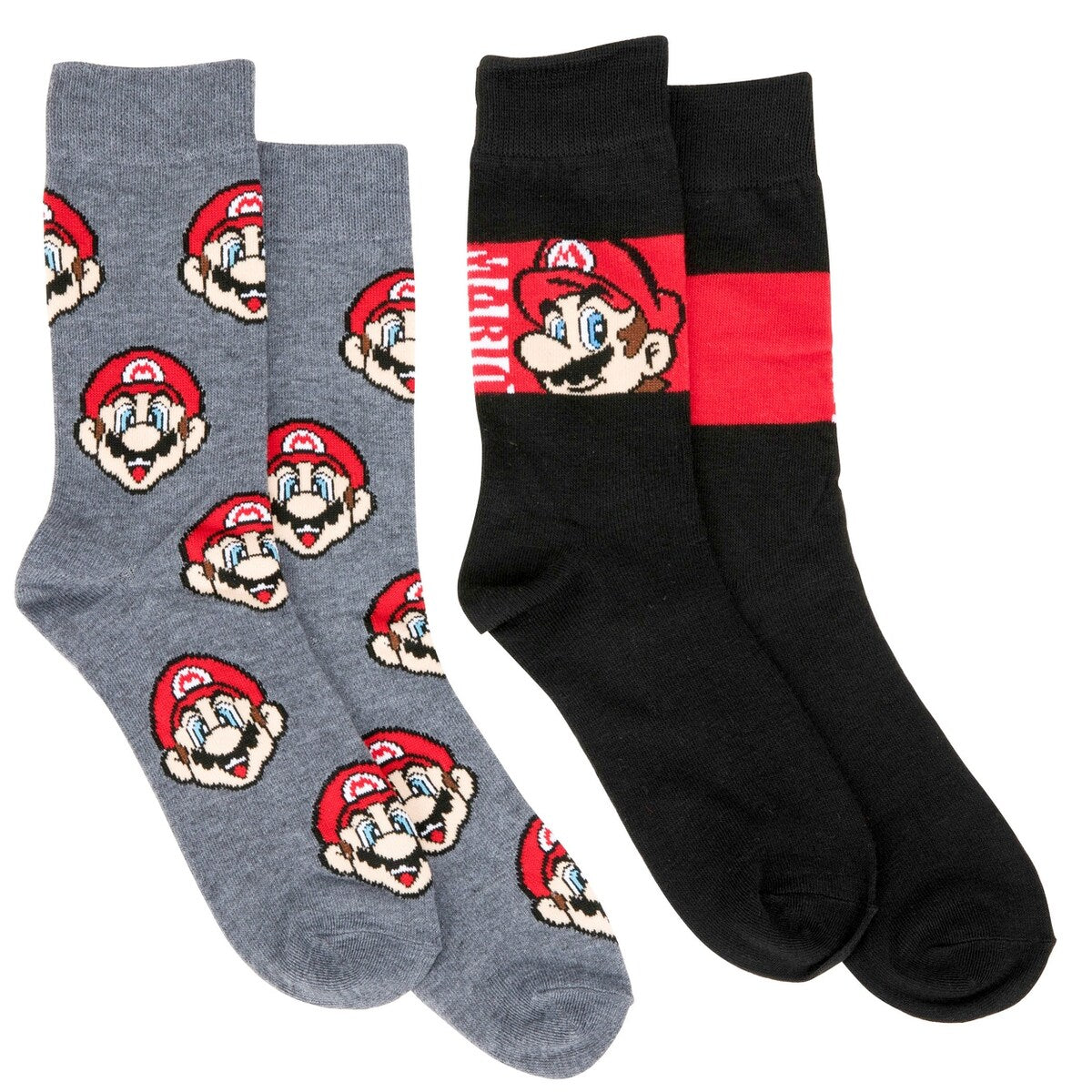 Super Mario Bros. Mario Icons Mens Crew Socks 2Pack
