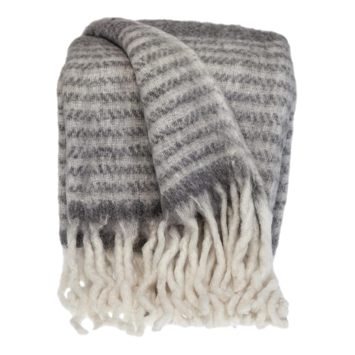 Super Soft Red and White Chevron and Striped Handloomed Throw Blanket