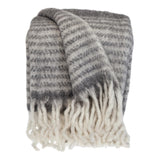 Super Soft Red and White Chevron and Striped Handloomed Throw Blanket