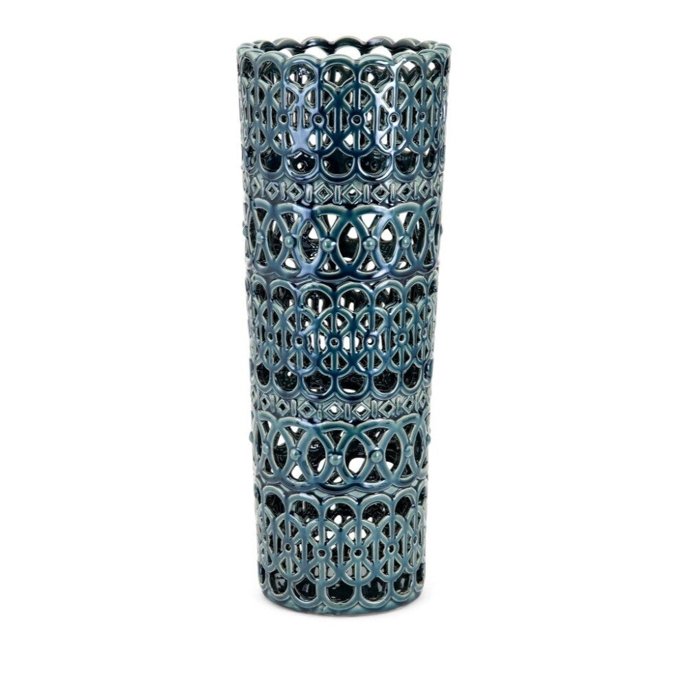 Superb Hadwin Ceramic vase- Large - Blue - Benzara