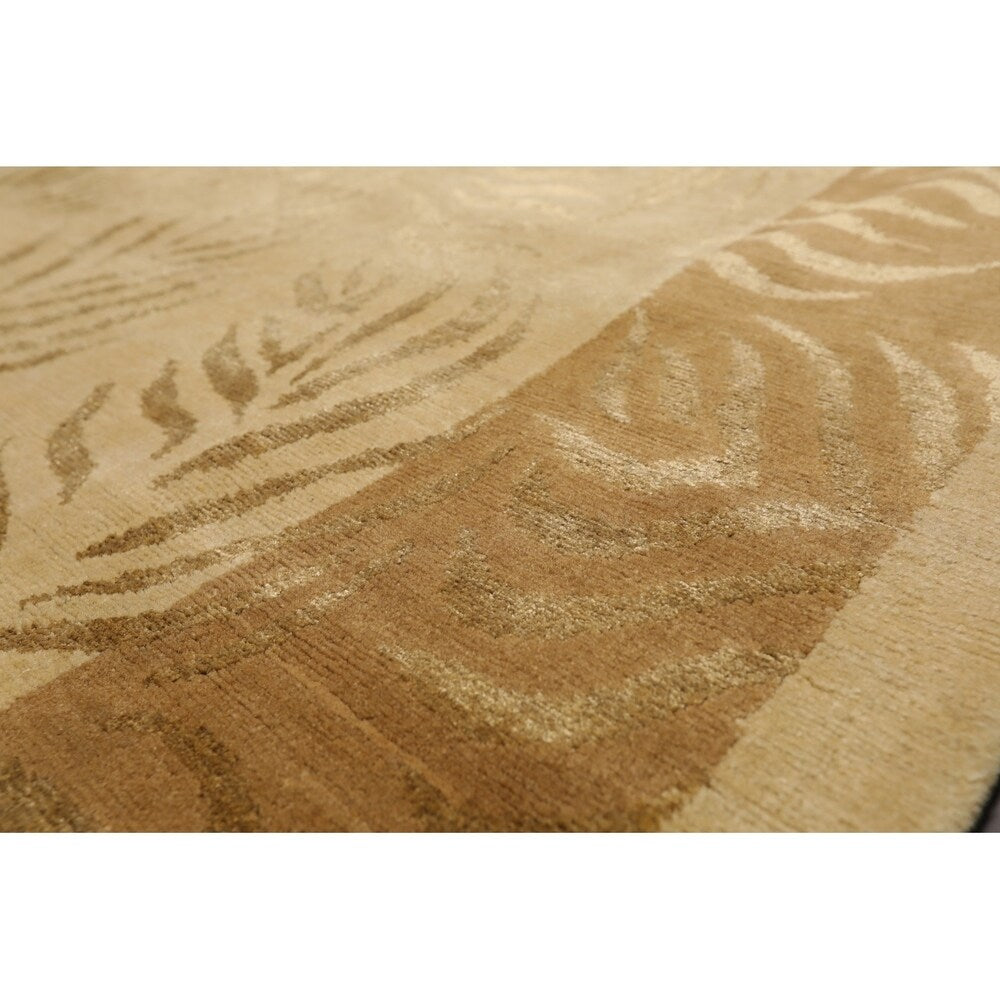 Superfine Designer Hand Knotted Wool & Silk Tibetan Oriental Area Rug (6'x9') - 6' x 9'
