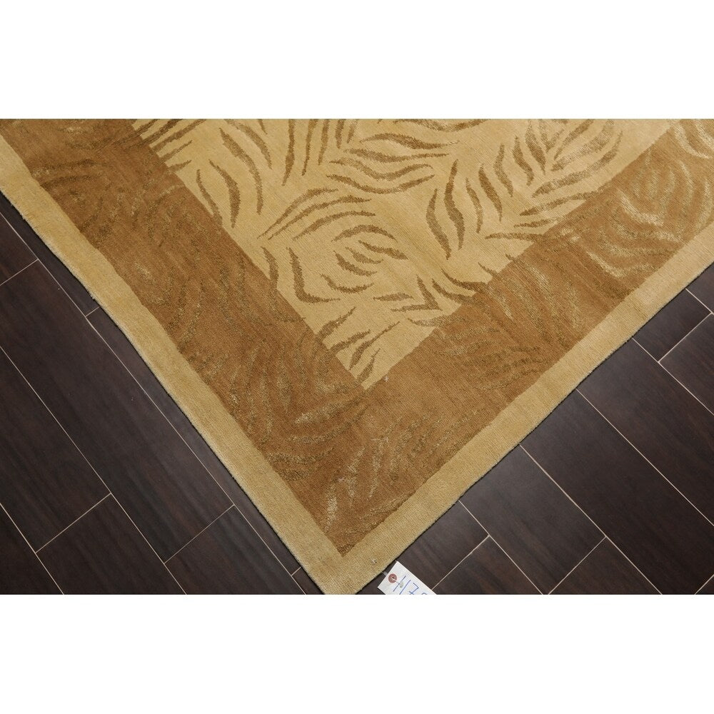 Superfine Designer Hand Knotted Wool & Silk Tibetan Oriental Area Rug (6'x9') - 6' x 9'