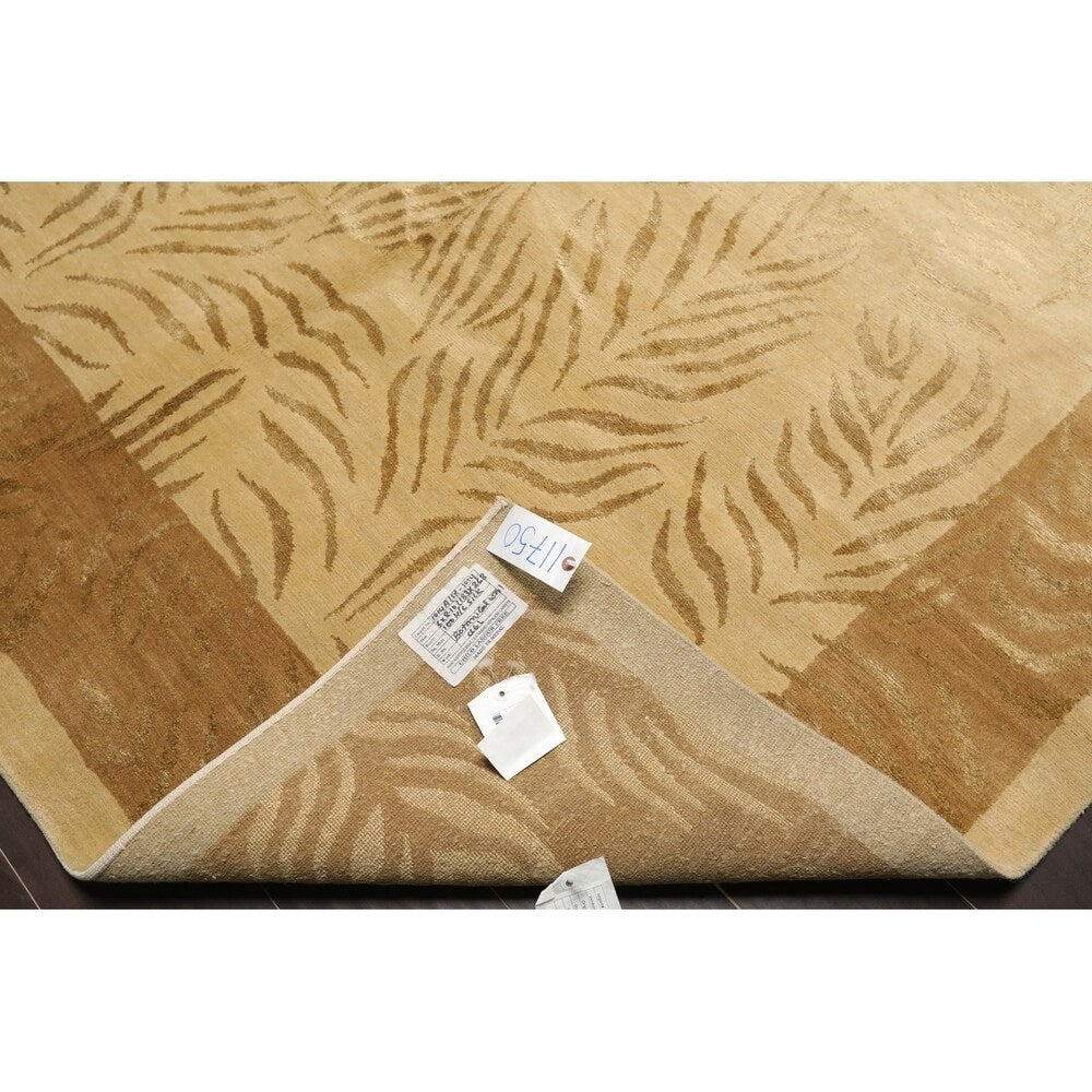 Superfine Designer Hand Knotted Wool & Silk Tibetan Oriental Area Rug (6'x9') - 6' x 9'