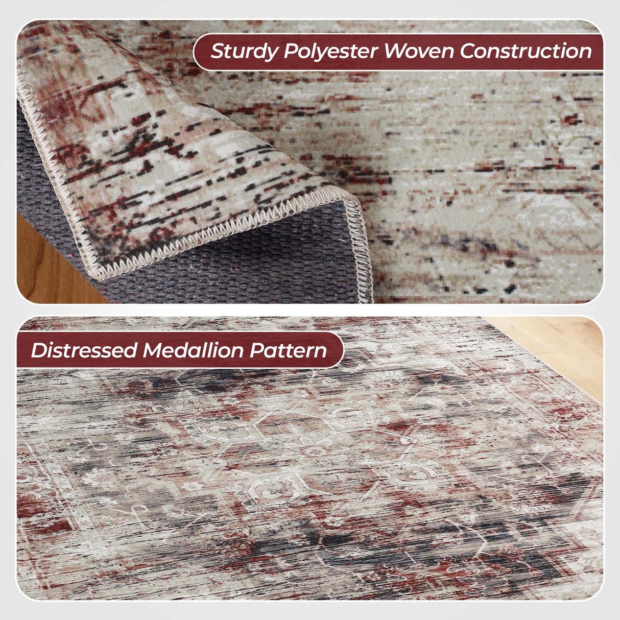 Superior Canary Medallion Machine Washable Indoor Area Rug or Runner