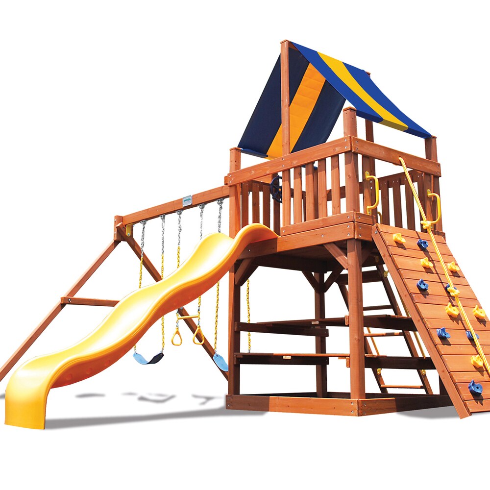 Superior Play Systems Original Fort Wooden Swing Set - Brown