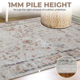 Superior Swan Floral Non-Slip Machine Washable Indoor Area Rug or Runner