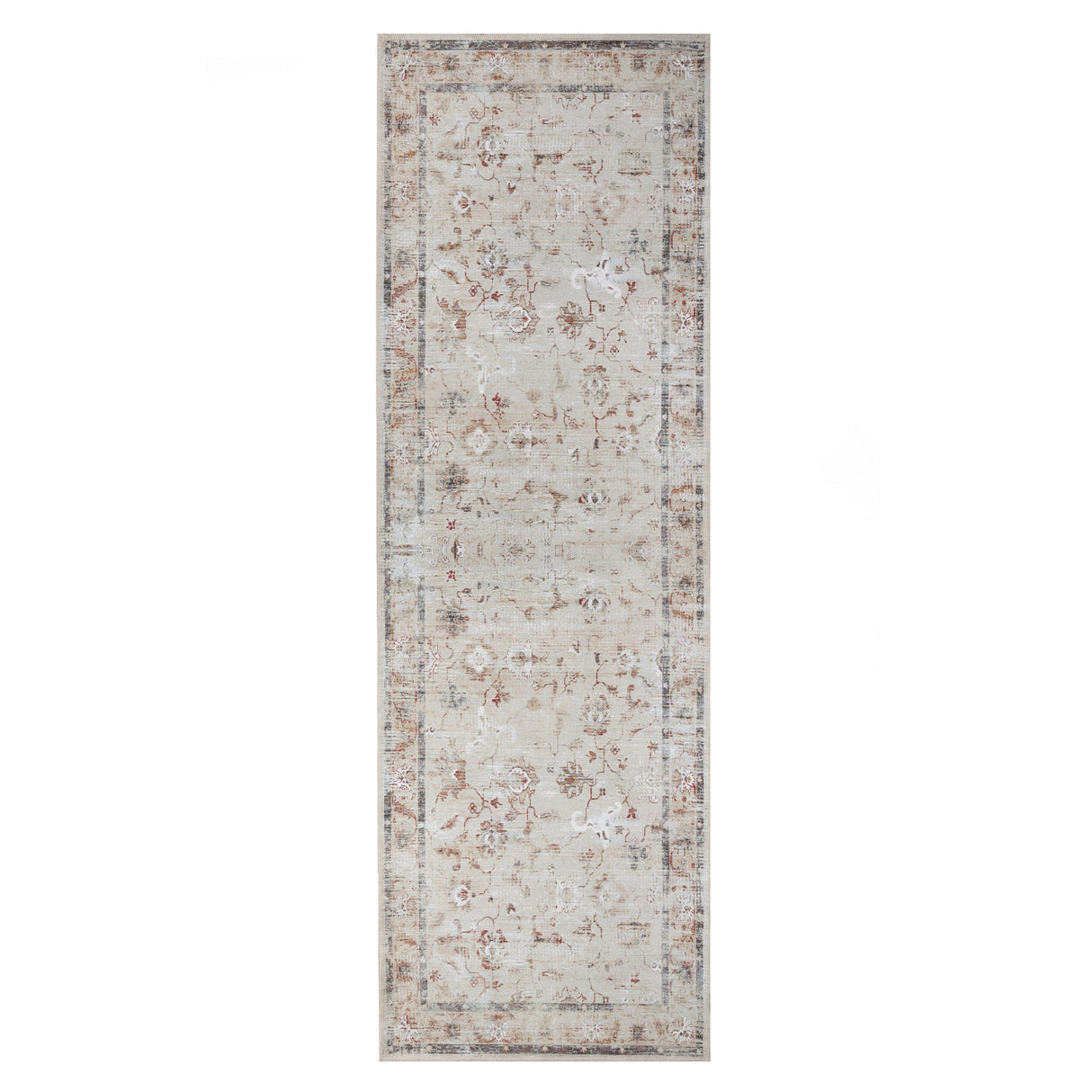 Superior Swan Floral Non-Slip Machine Washable Indoor Area Rug or Runner