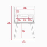 Superior Top Nightstand ,One Open Shelf, One Drawer, Four Legs