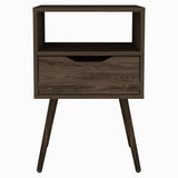 Superior Top Nightstand ,One Open Shelf, One Drawer, Four Legs