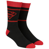 Superman Red And Black Logo Crew Socks