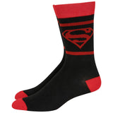 Superman Red And Black Logo Crew Socks