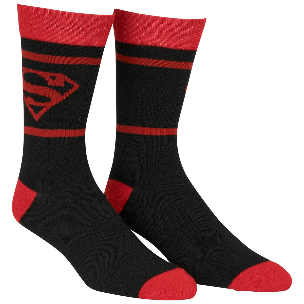 Superman Red And Black Logo Crew Socks