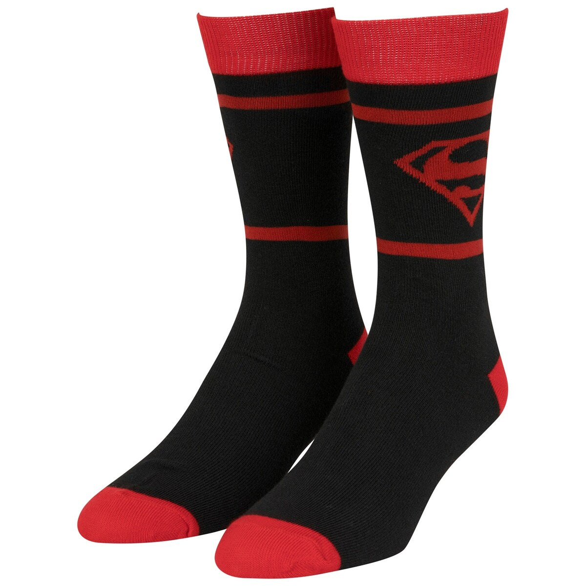 Superman Red And Black Logo Crew Socks