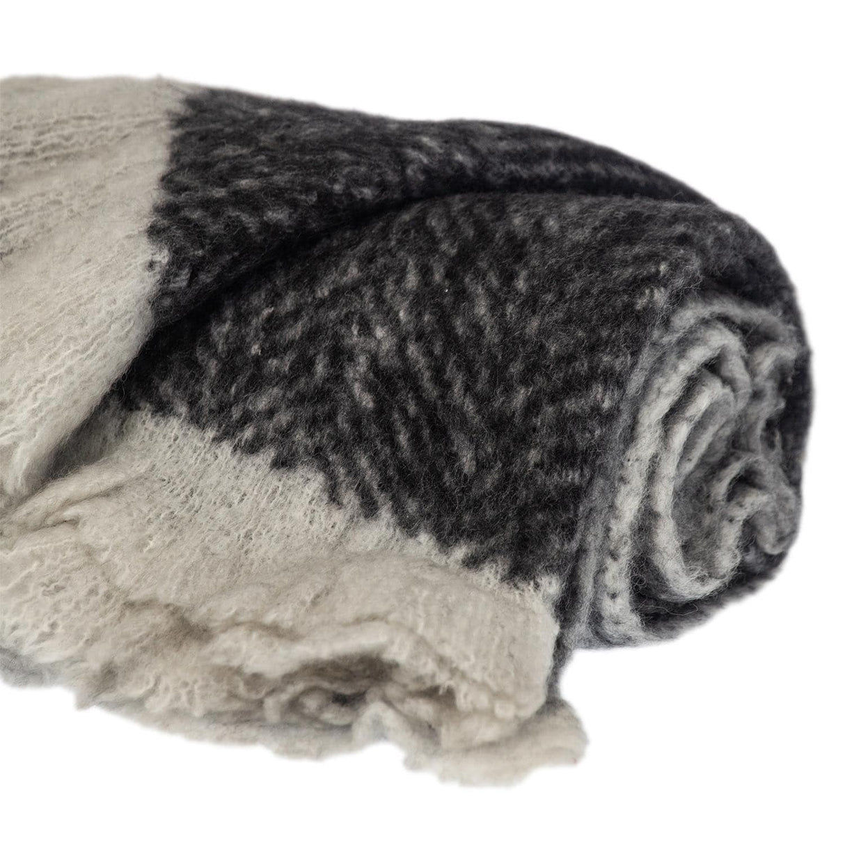 Supreme Soft Pink and White Herringbone Handloomed Throw Blanket
