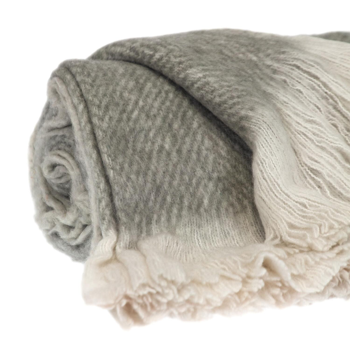 Supreme Soft Pink and White Herringbone Handloomed Throw Blanket