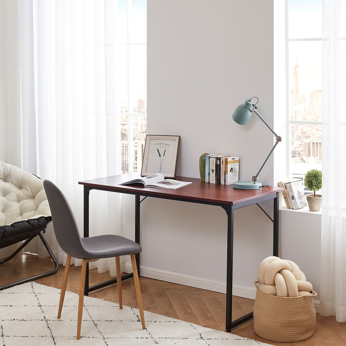 Suprima® Desk - Standard Room - Mahogany Red by DormCo