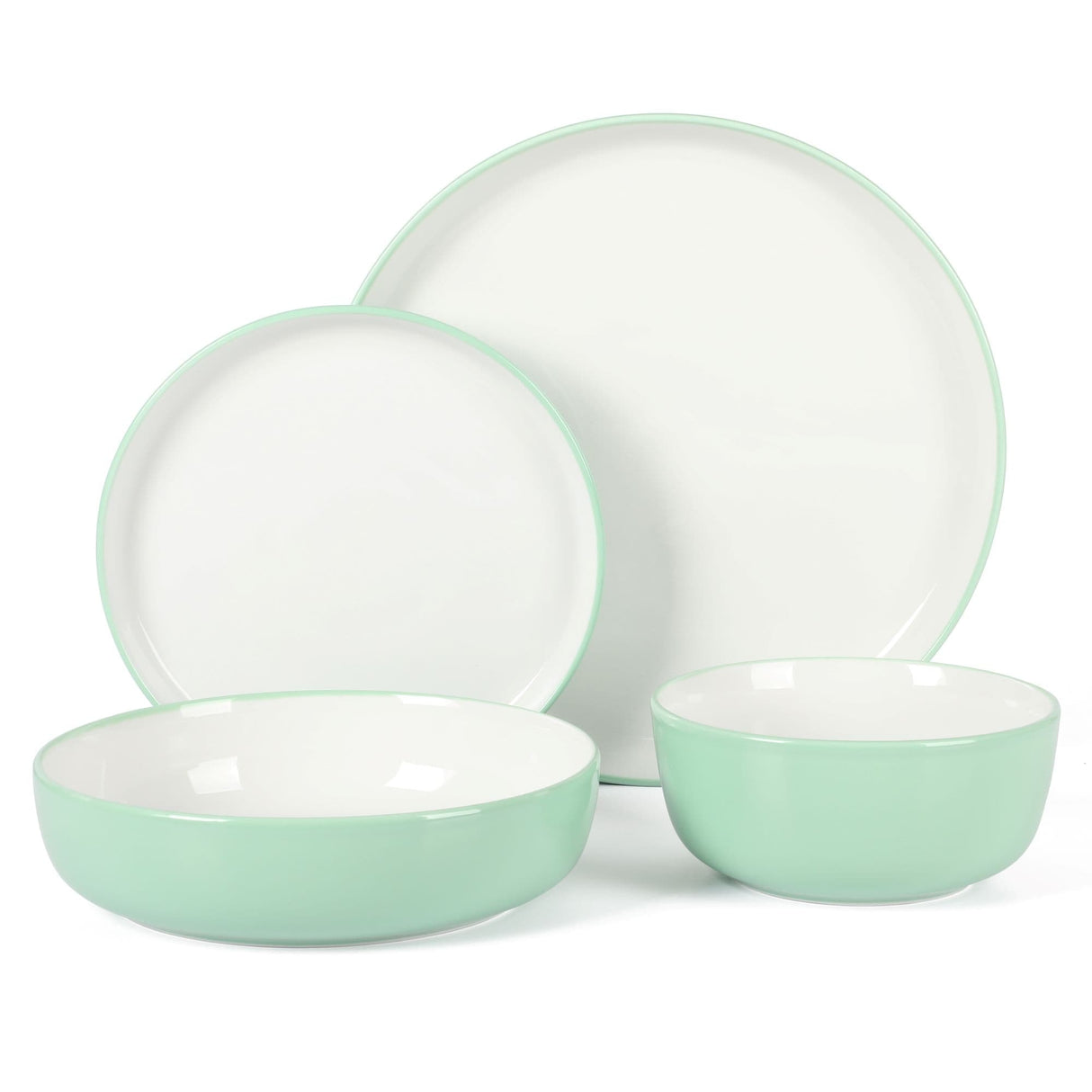 Sur La Table Kitchen Essentials 16-Piece Two-Tone Porcelain Dinnerware Set