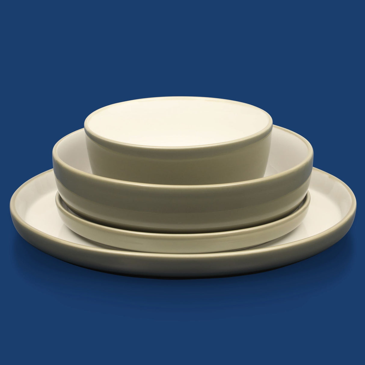 Sur La Table Kitchen Essentials 16-Piece Two-Tone Porcelain Dinnerware Set