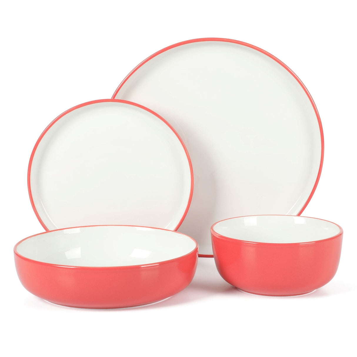 Sur La Table Kitchen Essentials 16-Piece Two-Tone Porcelain Dinnerware Set