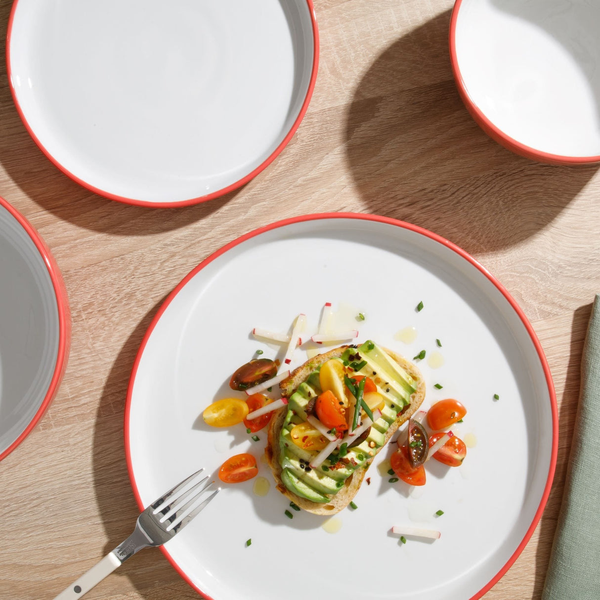 Sur La Table Kitchen Essentials 16-Piece Two-Tone Porcelain Dinnerware Set