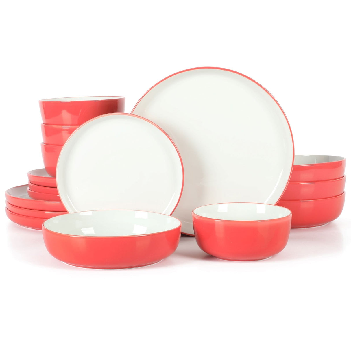 Sur La Table Kitchen Essentials 16-Piece Two-Tone Porcelain Dinnerware Set