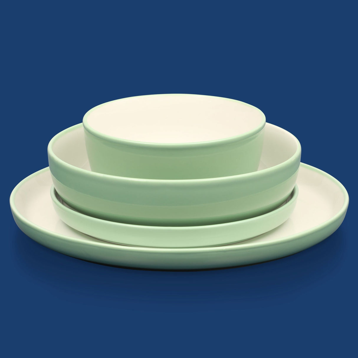 Sur La Table Kitchen Essentials 16-Piece Two-Tone Porcelain Dinnerware Set
